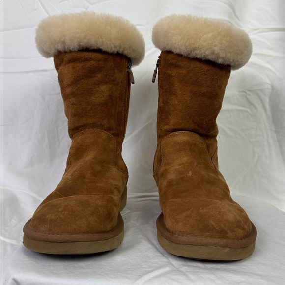 Ugg classic tall chestnut shearling leather sheepskin winter boots women’s 6 - Picture 3 of 11
